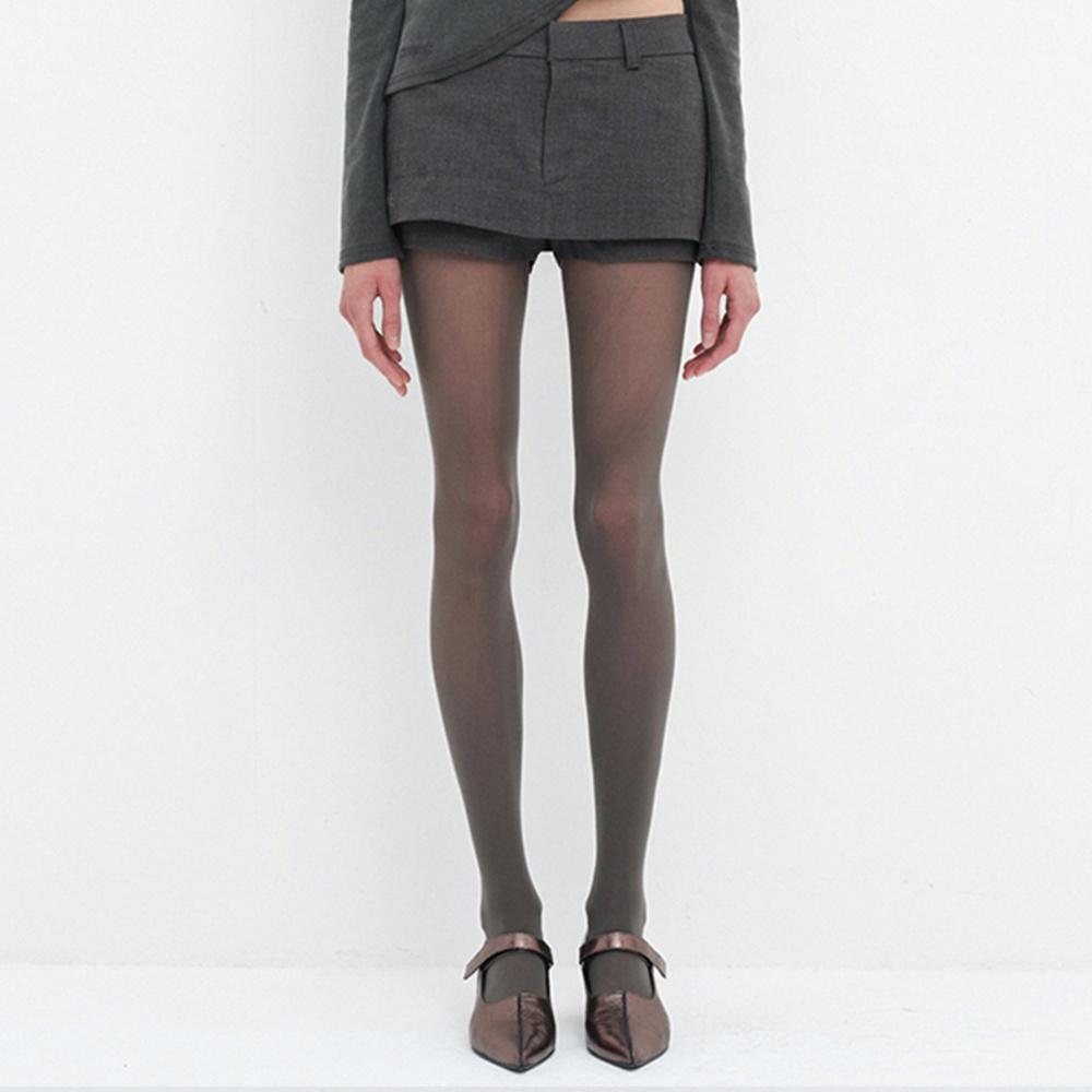 FAKE WRAP SHORT PANTS / CHARCOAL