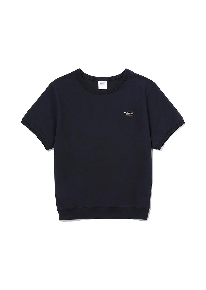 로고 자수 티셔츠 [네이비]