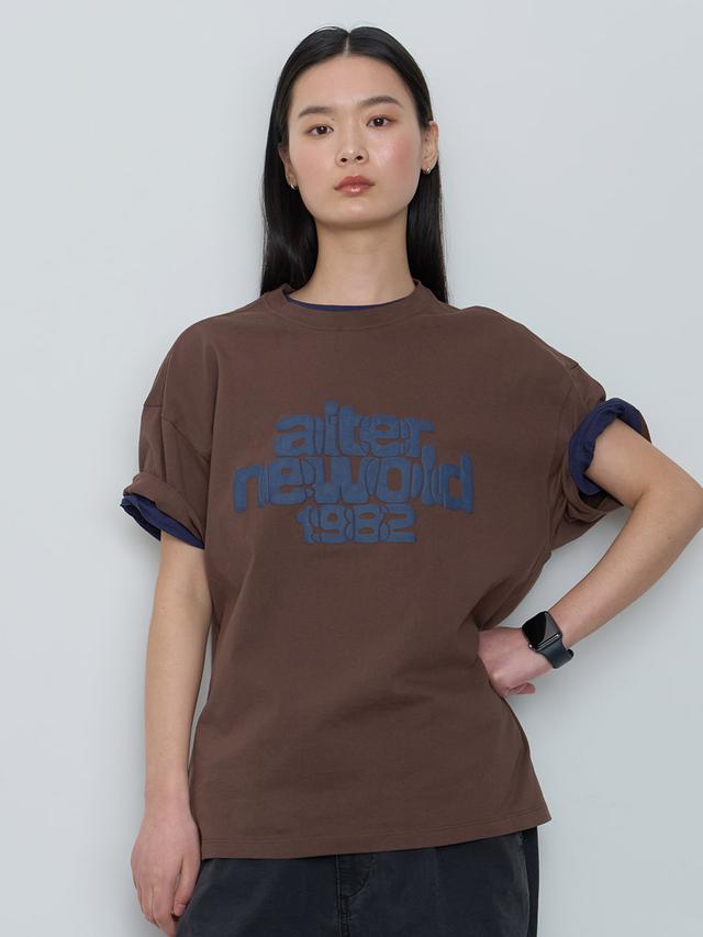 Volume Print T-Shirt_Brown