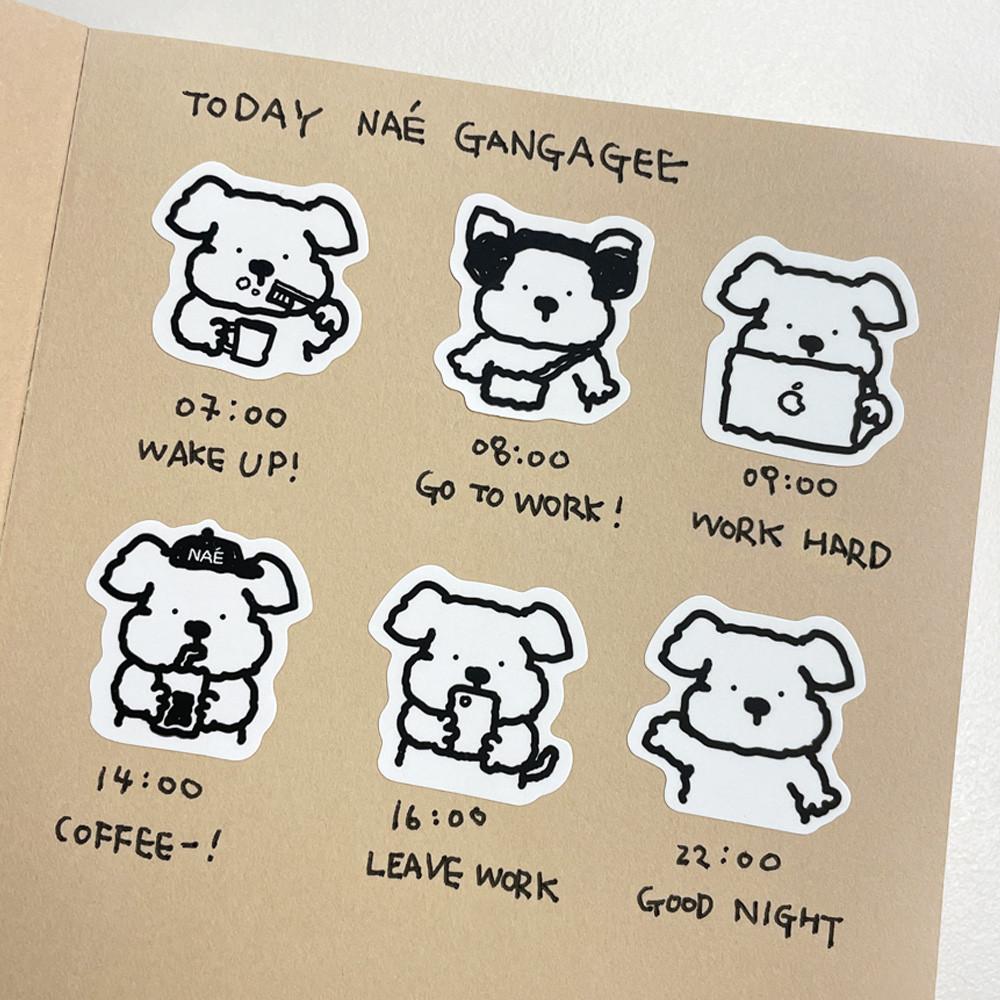 내강아지 스티커 02 / 2매 / 다꾸스티커