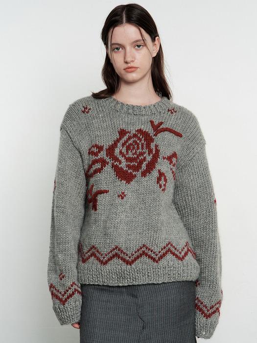 ROSE HANDMADE PULLOVER_grey