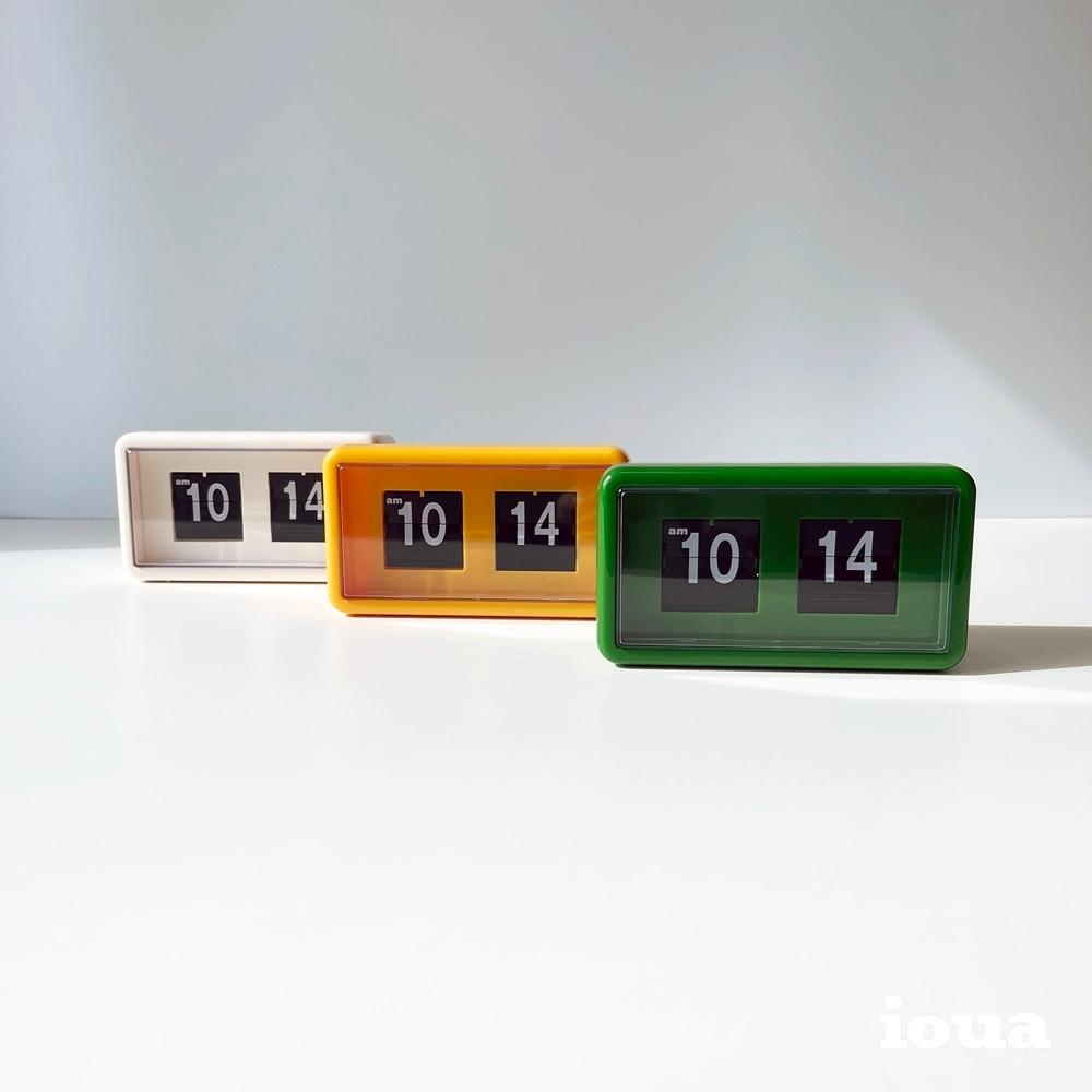 요와 레트로 컬러 플립시계 미드센추리모던 인테리어 탁상시계 머스타드 포레스트 밀크 플립