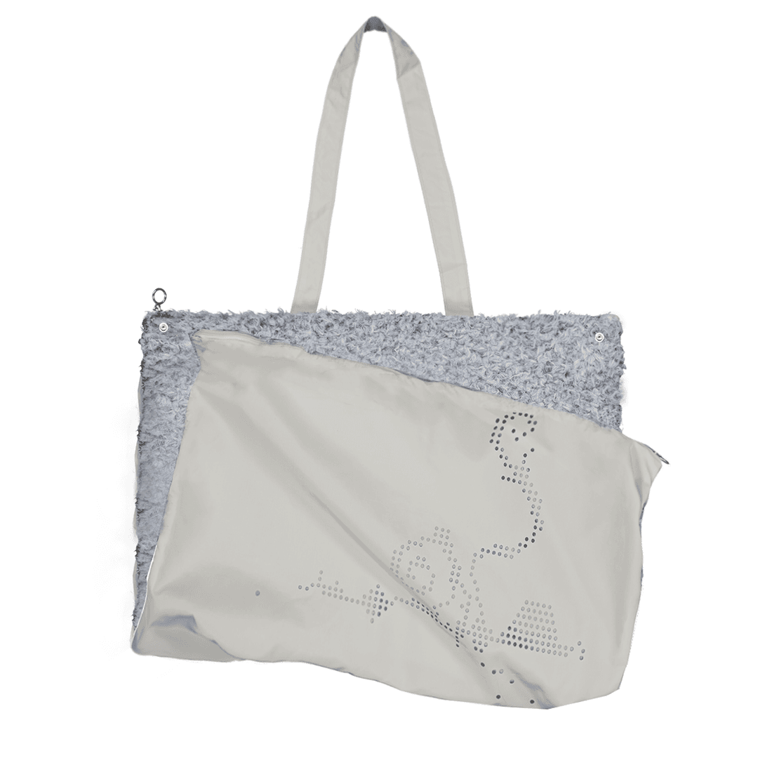 fur layered double bag ( sage )