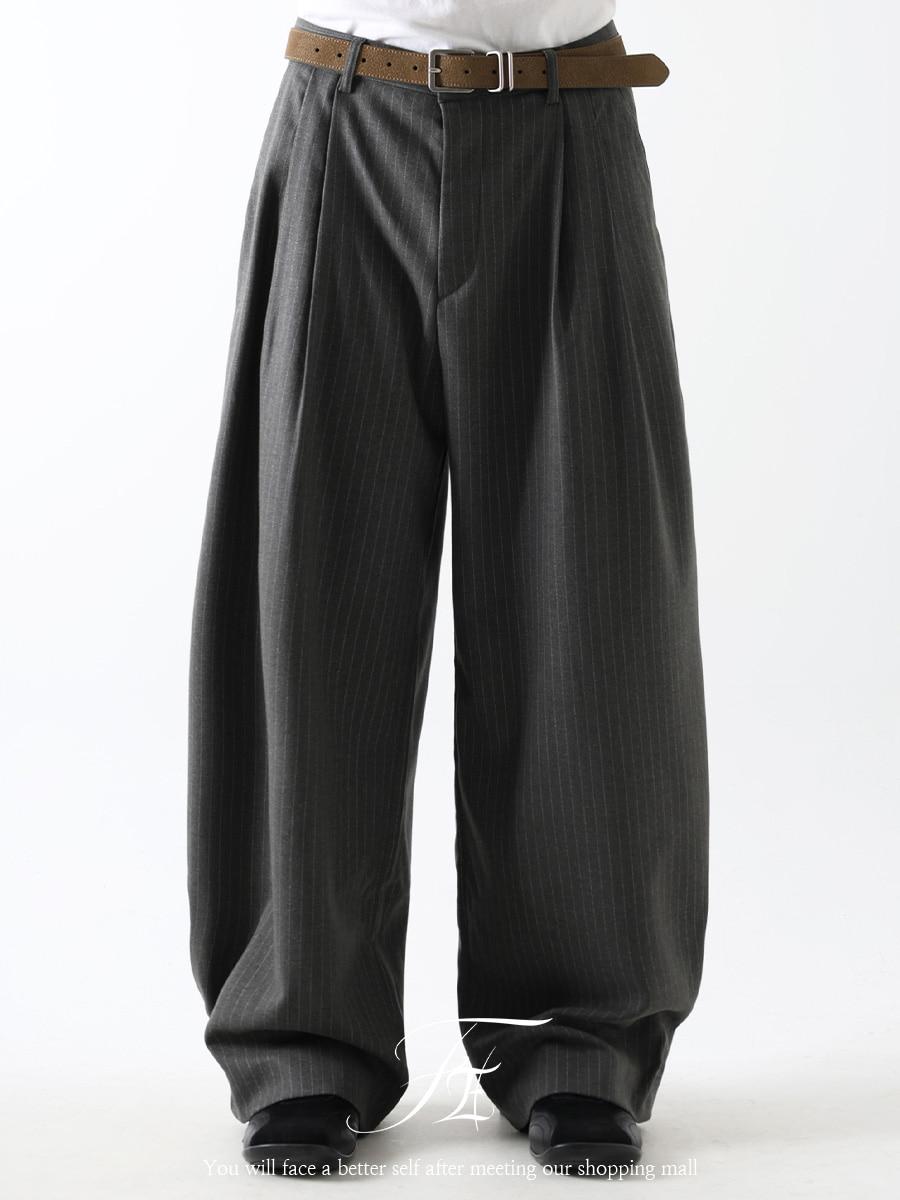 En wool stripe pants