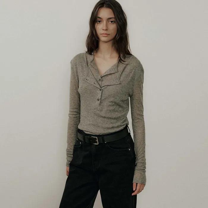 [11th 예약배송/12월 19일] Layered Long Sleeve T_Gray