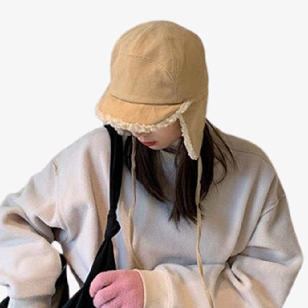 방한모자 테디 군밤 귀달이 털 트래퍼햇 귀마개 방한모 양털 여성 남자 겨울 귀도리 모자