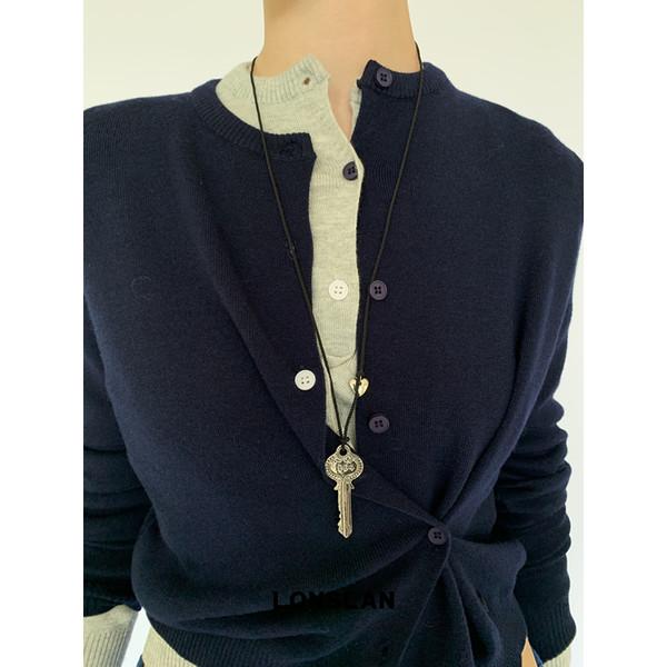 LONSLAN Vintage Long Keychain Black Rope Necklace