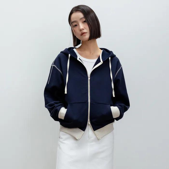 [1차 리오더] Overfit Zip-Up Hoodie_Navy