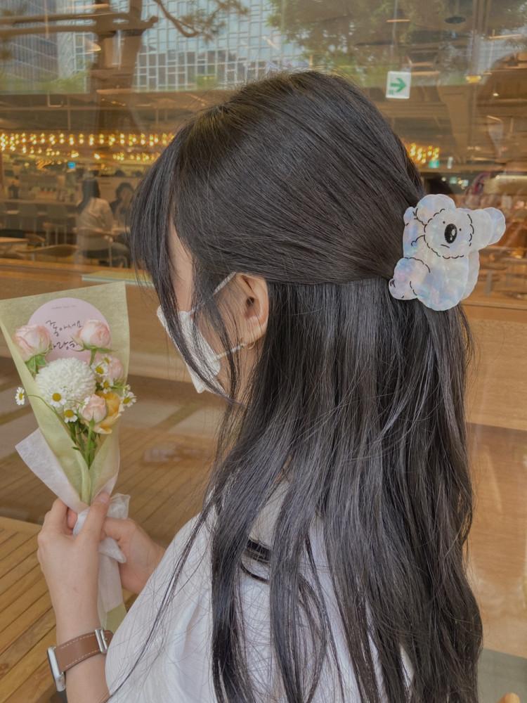 체리쉬테이블 코알라 집게핀 자개 헤어핀 반묶음 데일리 헤어악세사리