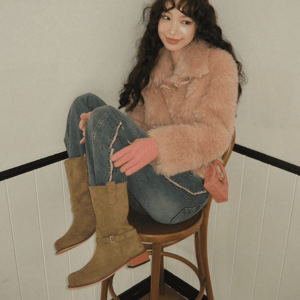 [인플루언서 진주 착용]_[바로배송/단독/안감추가] Dance 댄스 벨트 하프 부츠 (2-WAY)_260mm까지