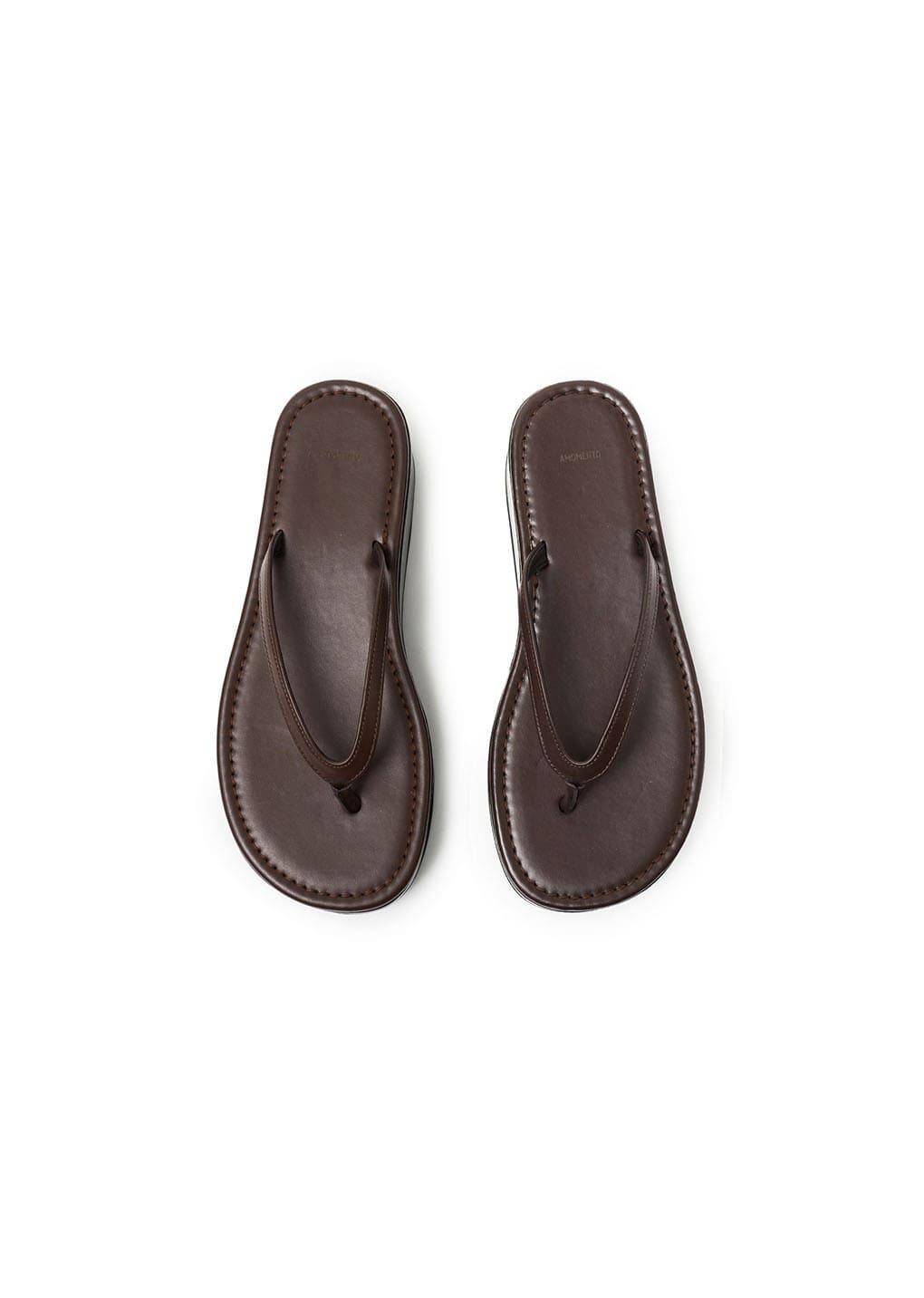 platform flip flops, brown