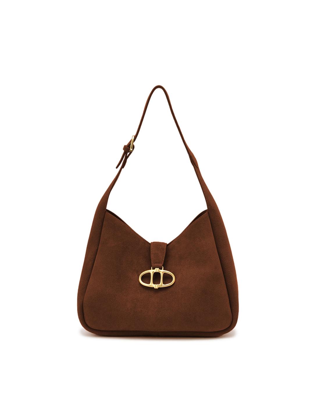 MARON BROWN SUEDE HOBO BAG M
