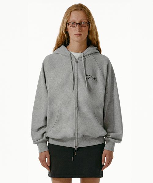 Plan Zip-Up Hoodie Melange Gray