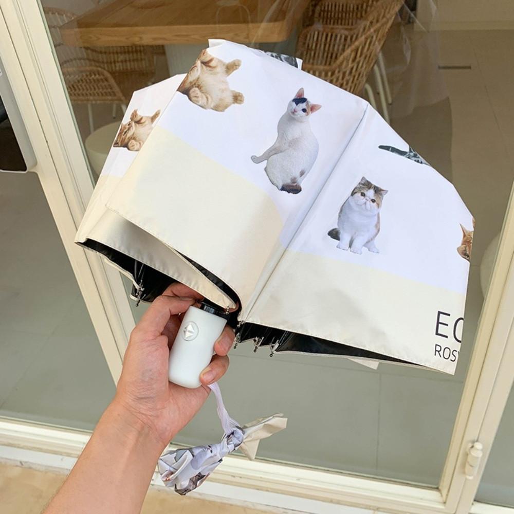 [예약구매] 드로우데이 3단 자동 우산 UV 자외선 차단 예쁜 고양이 접이식 우산