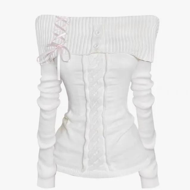 [연말룩🎀] Ribbon off shoulder knit
