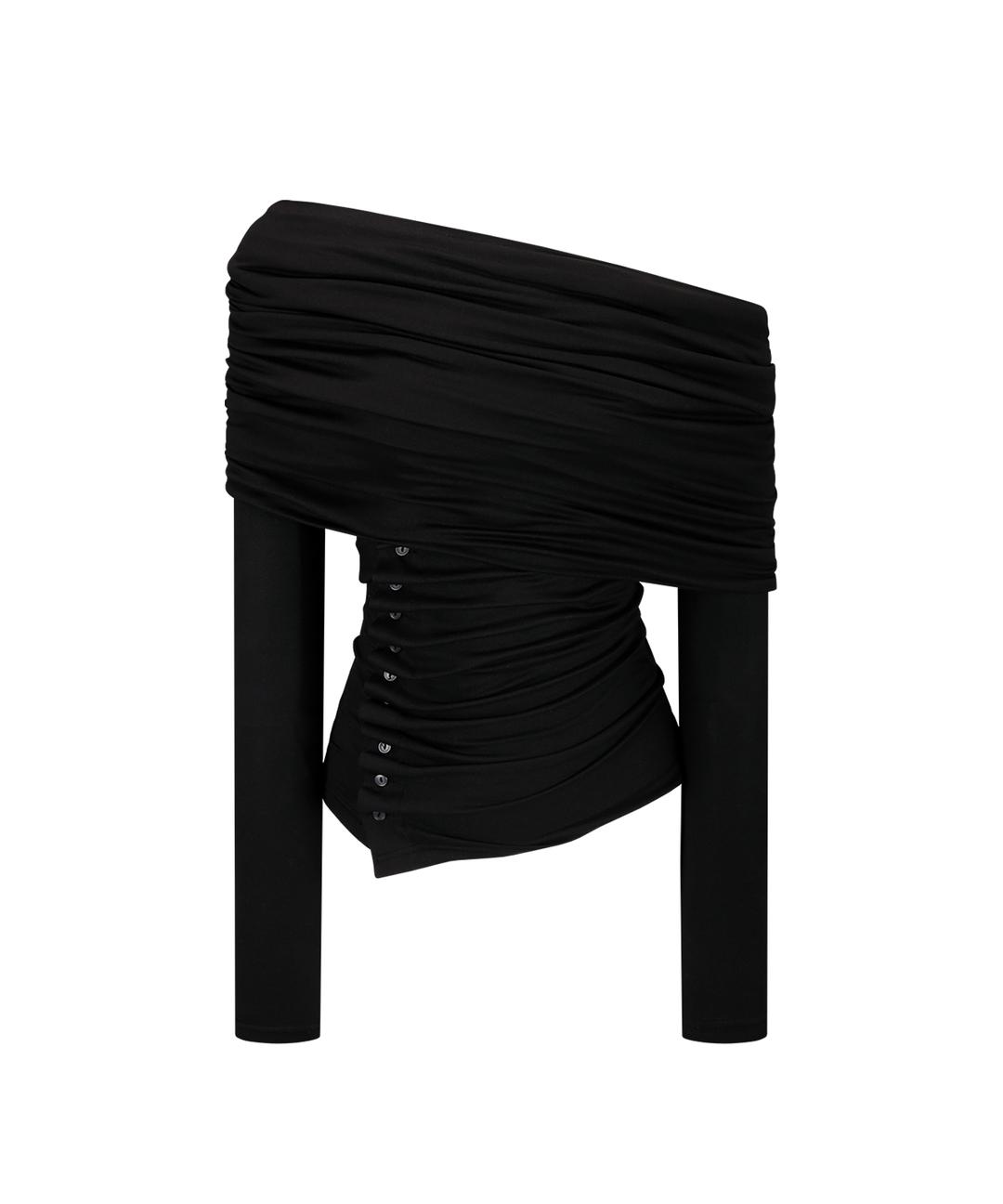 (11/12 Pre-Order) Cowl Button Long Sleeve Black