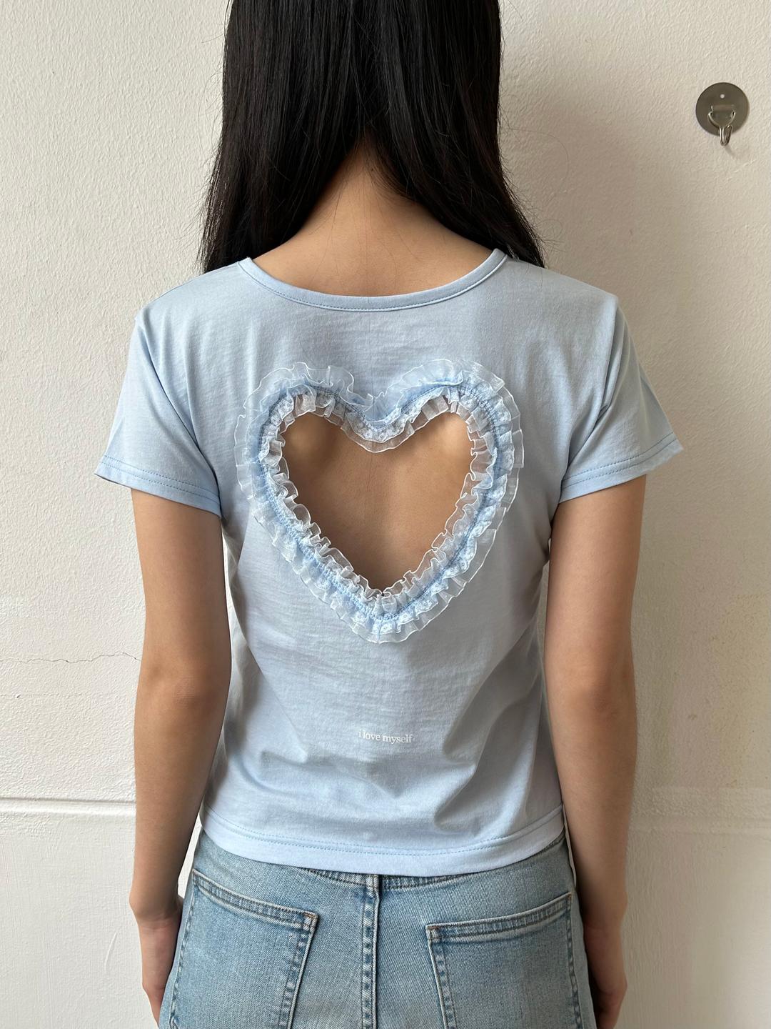 Slogan Short Sleeved T-shirt, baby blue (slim-fit)