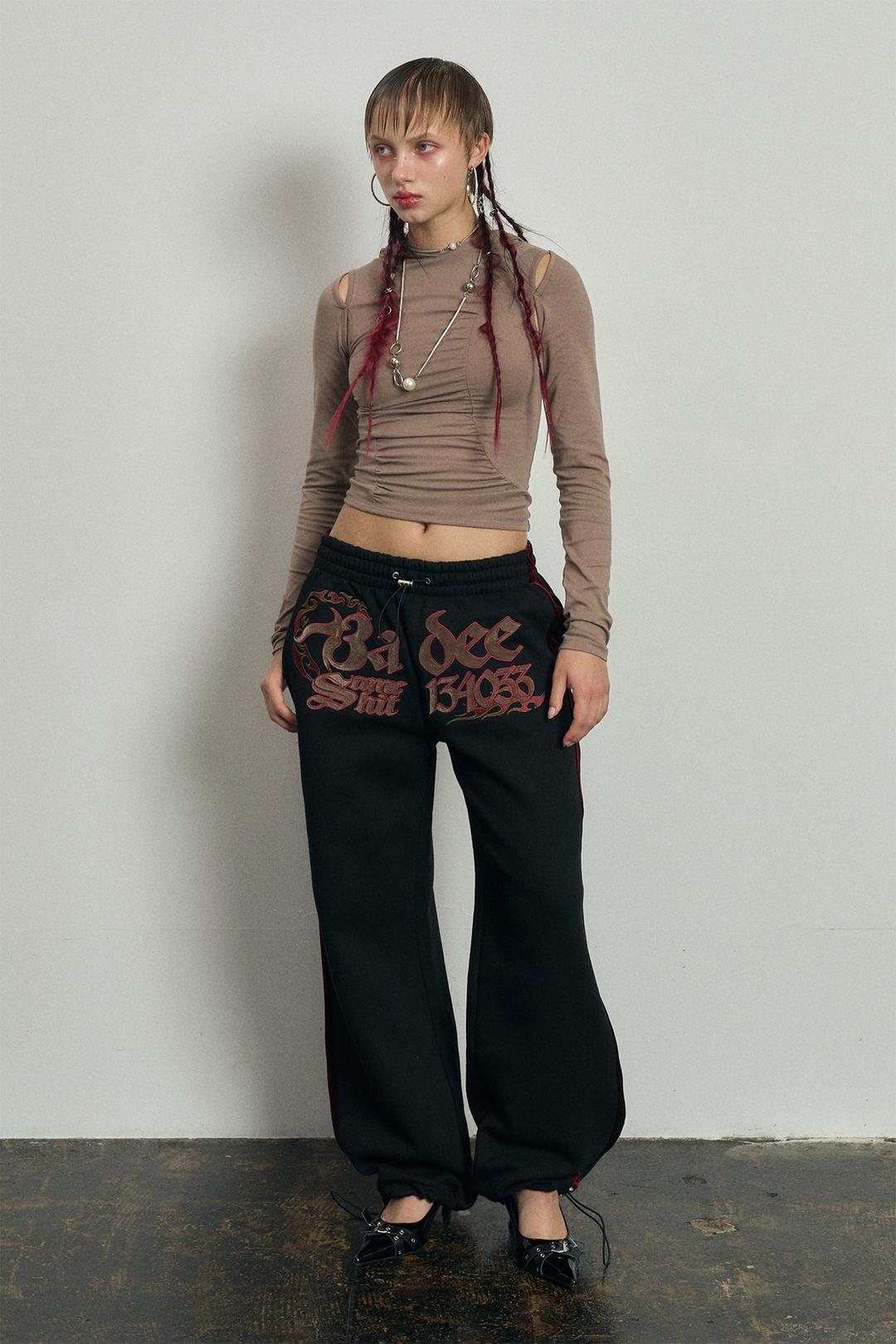 VELVET TAPE SWEATPANTS BLACK