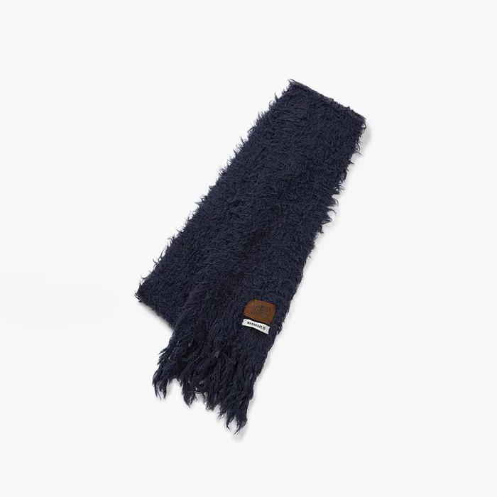 PUPPY TOUCH FRINGE MUFFLER_navy
