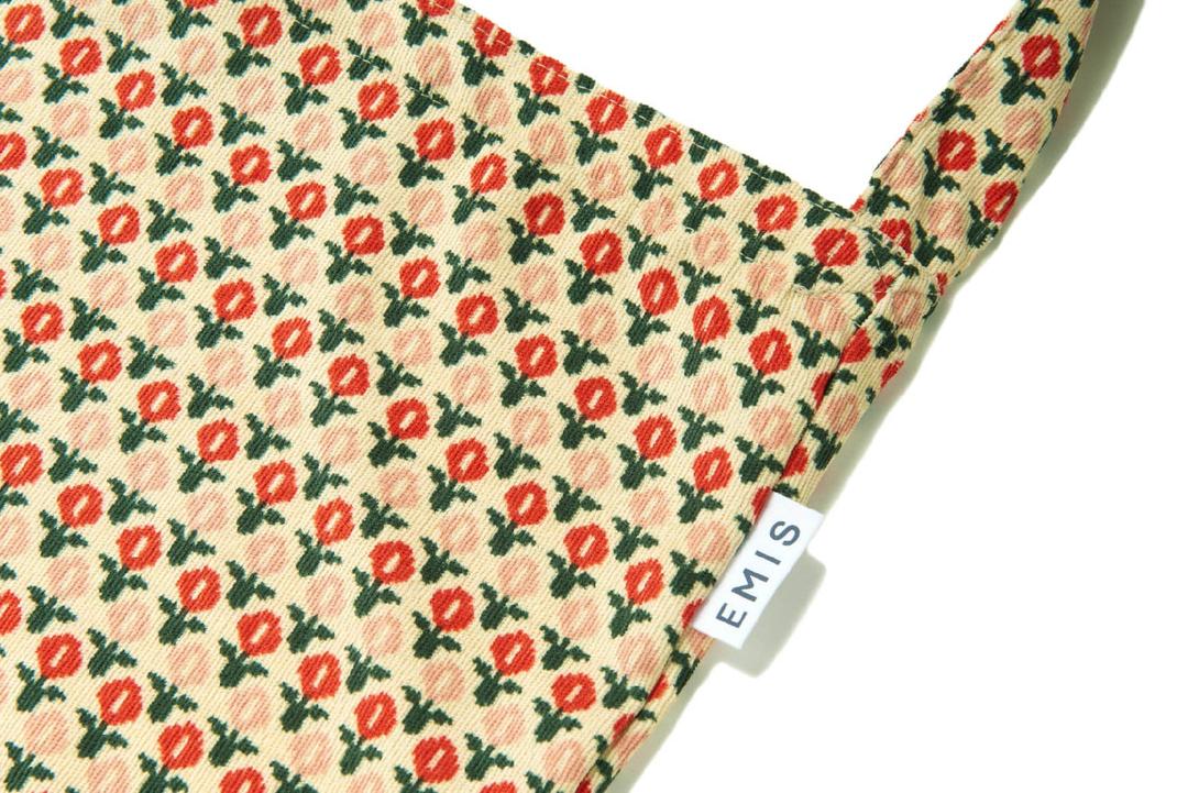 MINI FLOWER CORDUROY ECO BAG-RED FLOWER