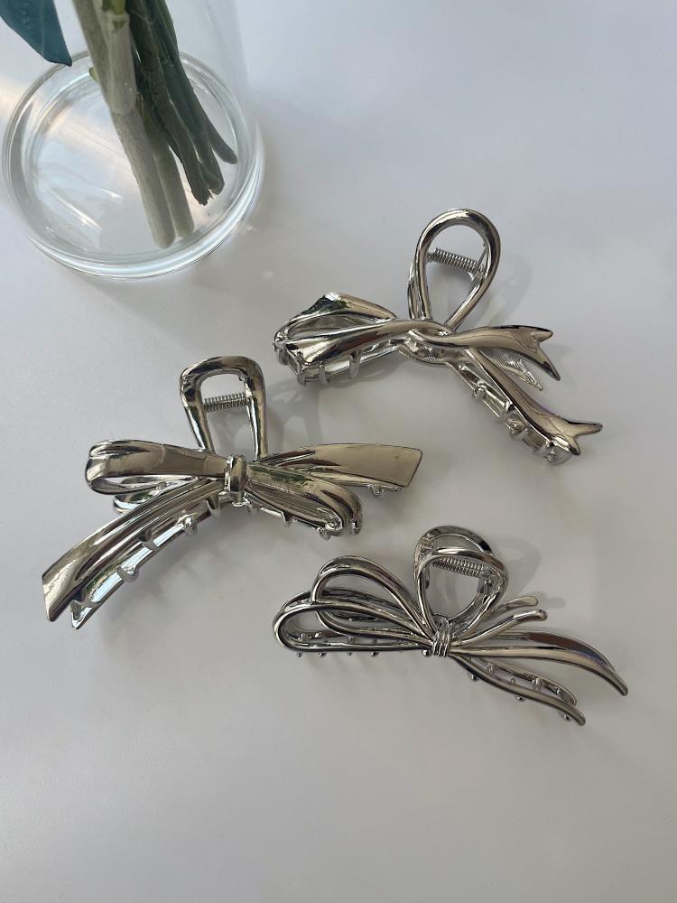 언발 리본 메탈 집게핀 (3type)