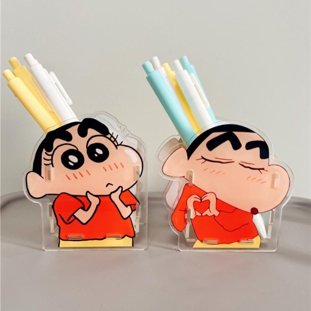 짱구 아크릴 볼펜꽂이 사무실 사무 문구 용품 펜 홀더 연필 꽂이 귀여운