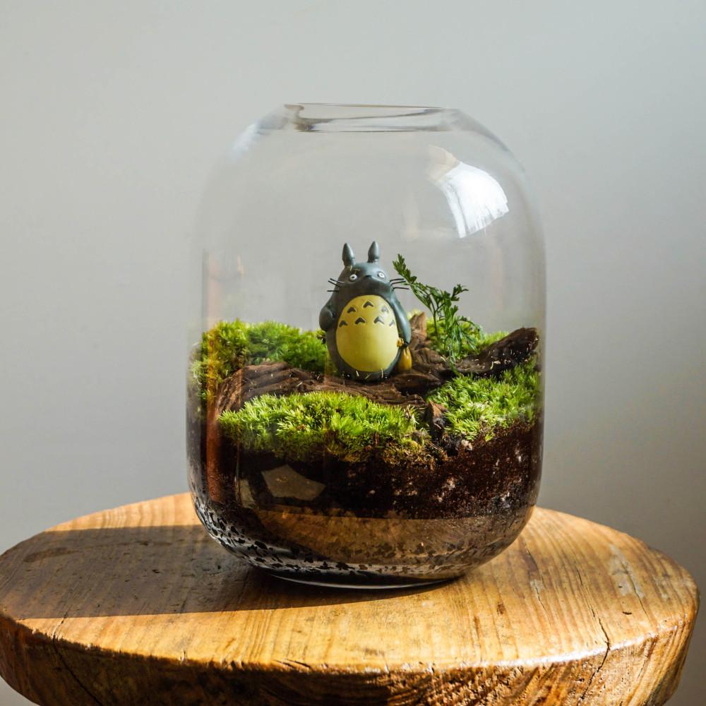 토토로 이끼 테라리움 DIY 키트 E 플랜테리어 나뭇잎토토로