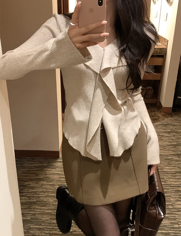 [당일출고][하객룩] 쉬프 프릴 니트 (3color)