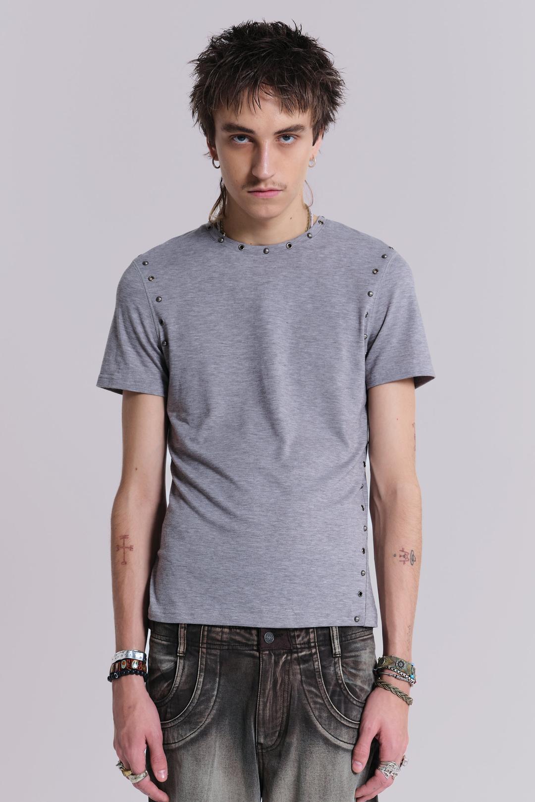 Studded Grey Mist T-Shirt - XXS / Grey