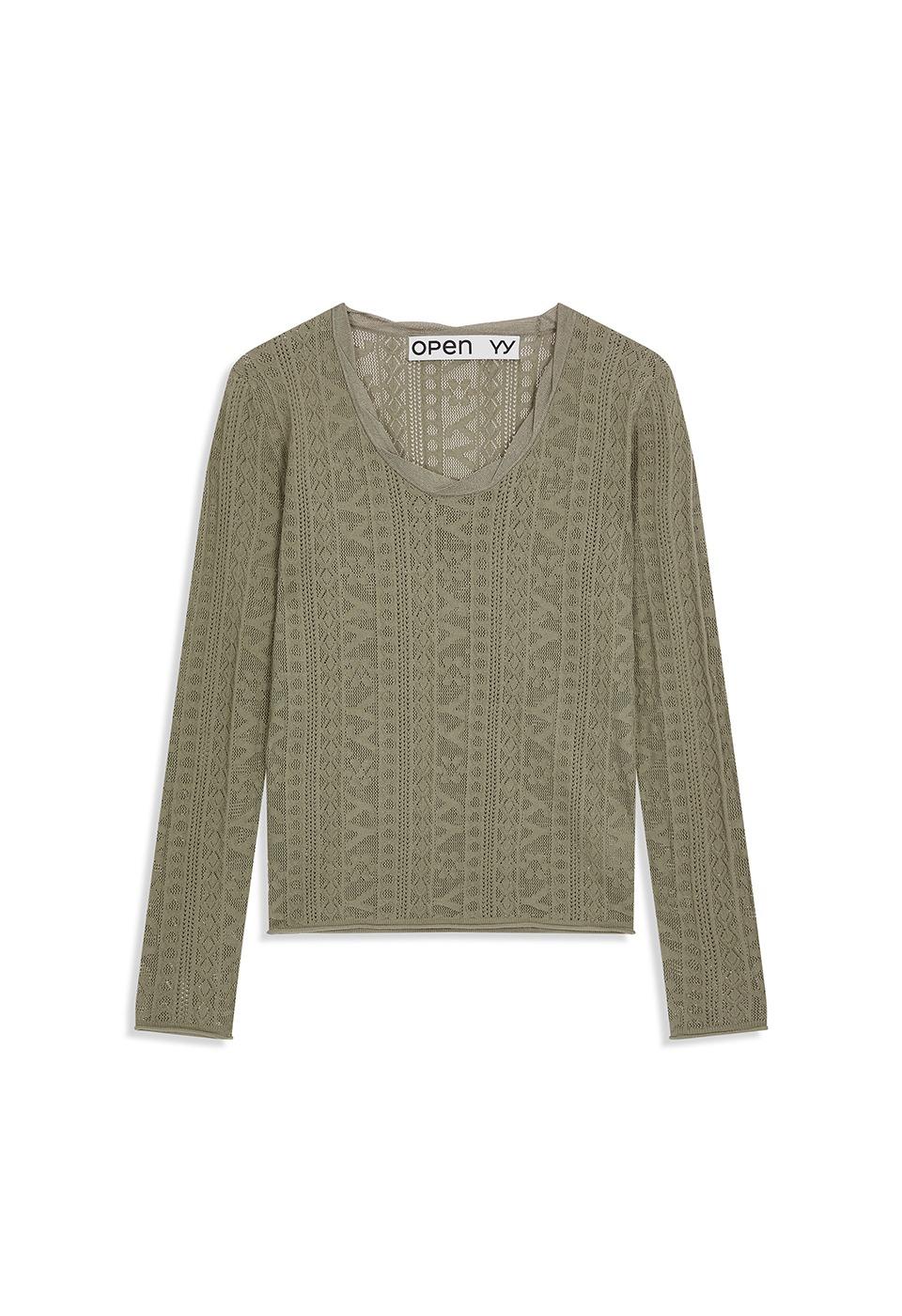 YY JACQUARD PULLOVER, KHAKI
