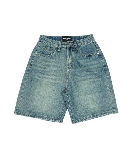 Wide Denim Shorts (Blue)
