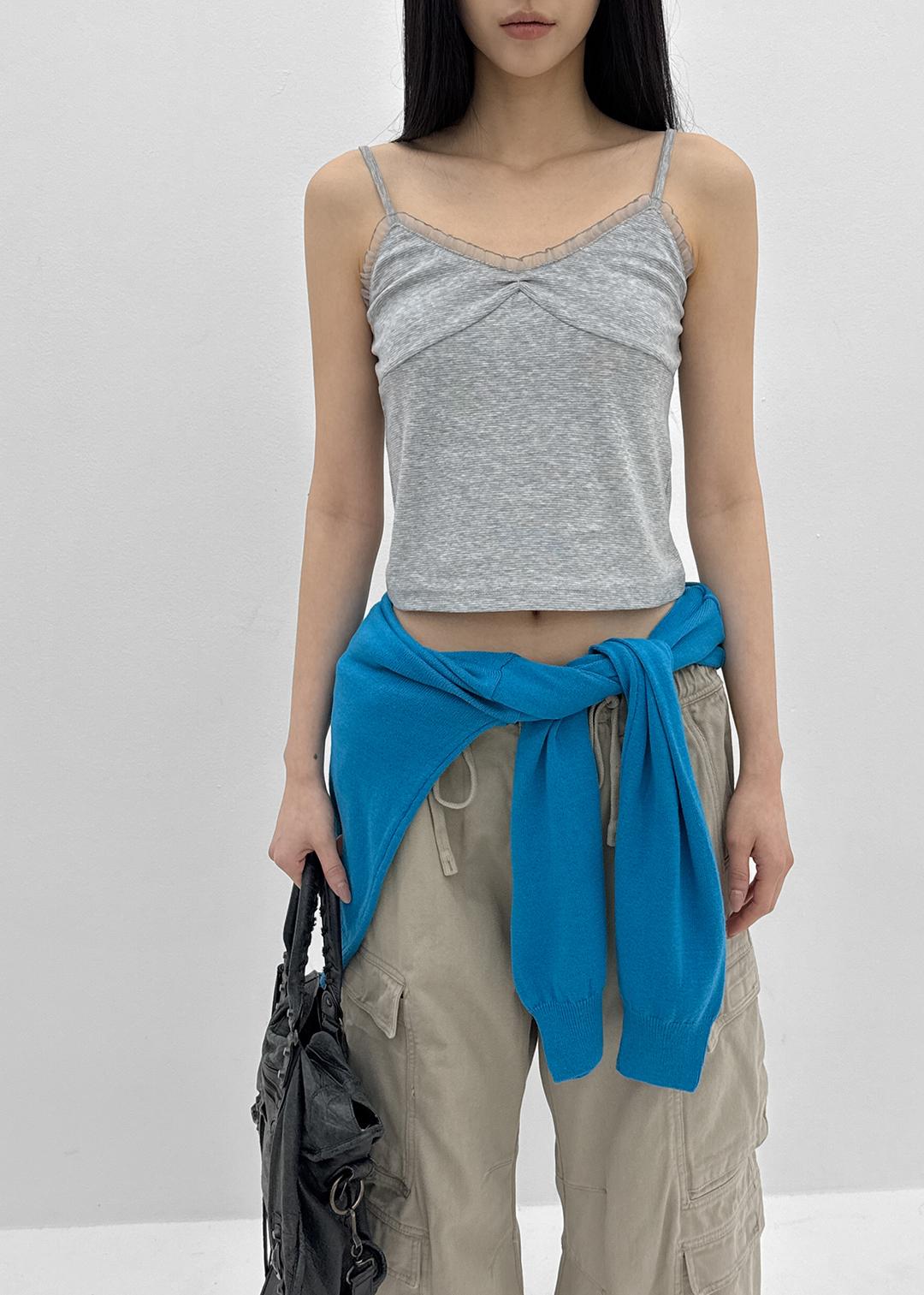 블랙업 타픈 레이스 나시