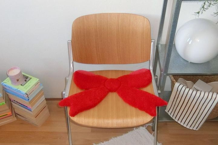 핸드메이드 리본 러그 Red