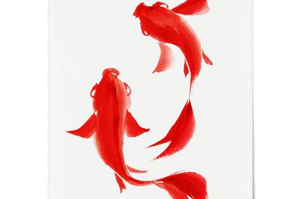 물고기 F052 패브릭 포스터 풍수 동물 행운 돈 들어오는 그림 일러스트 액자