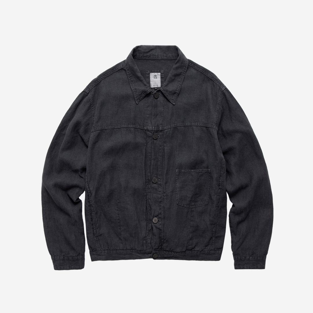 (10.15 PM6:00) linen trucker jacket - ink purple