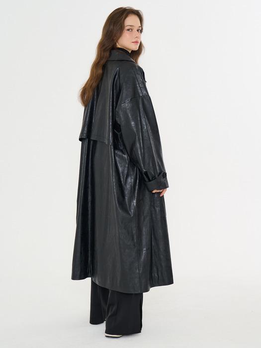 MET eco leather long coat