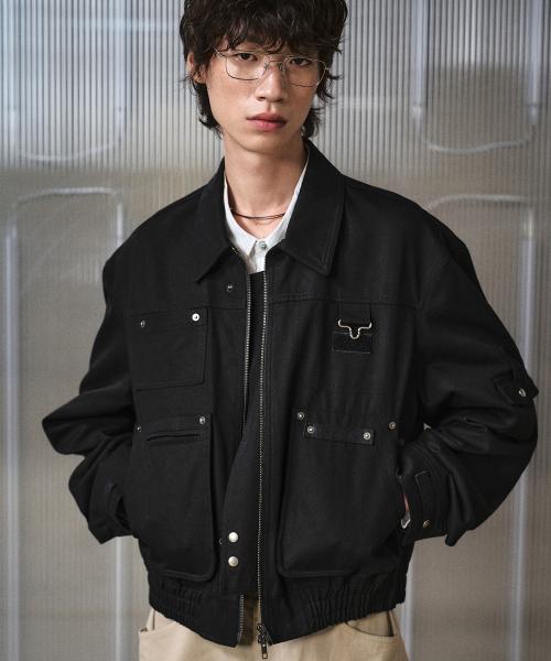 워크 포켓 치노 블루종 자켓 블랙