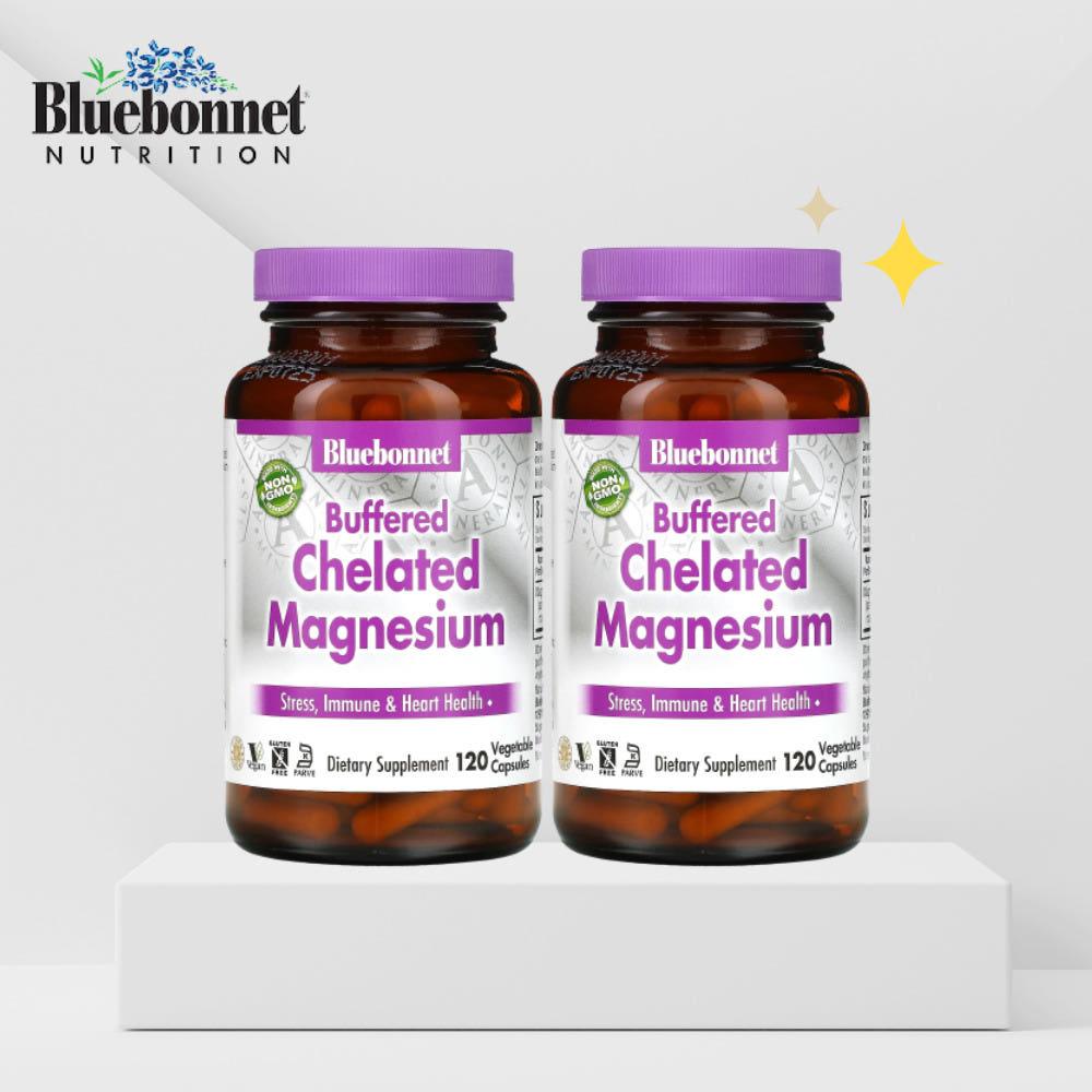 블루보넷 버퍼드 킬레이트 마그네슘 120캡슐 2통 Chelated