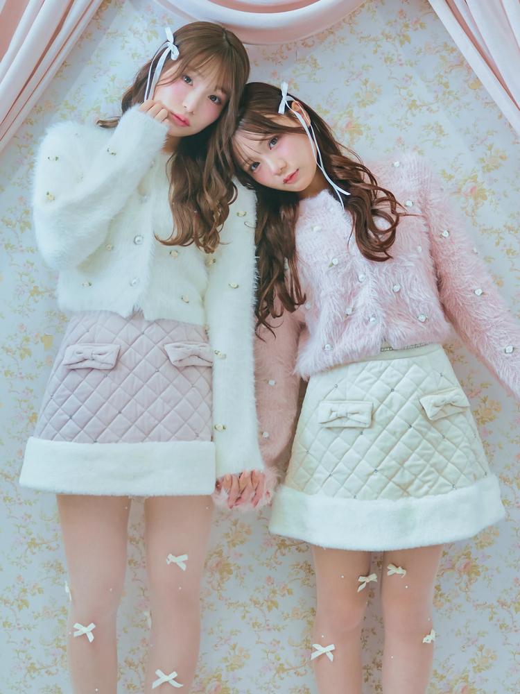 キルティング台形スカート