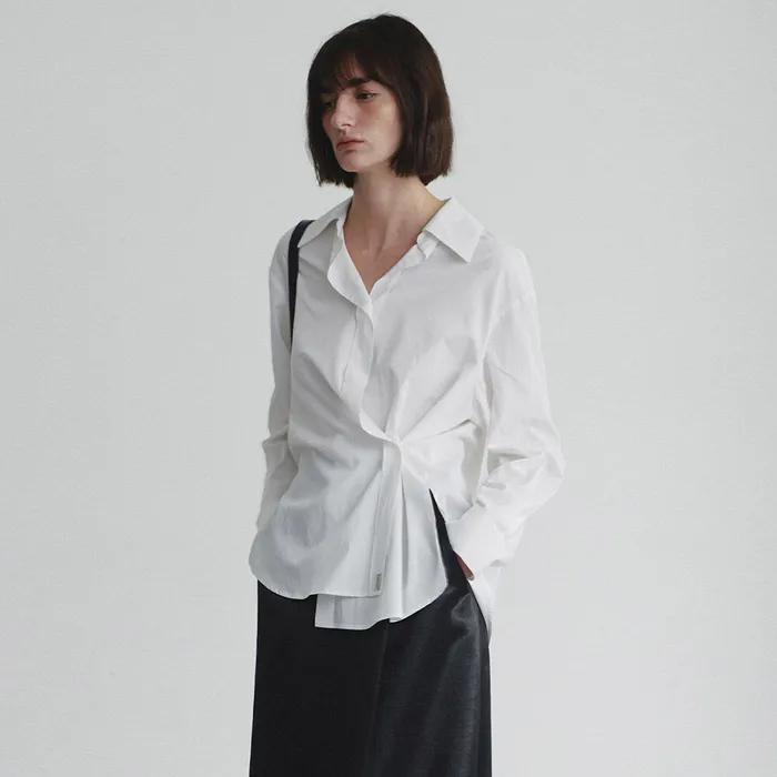 Open-collar cross oversized Shirt SW4SB622-01