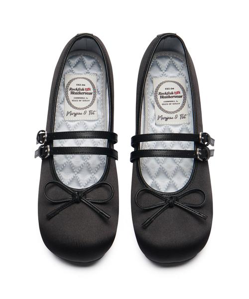 SQUARE TOE TWO STRAP MARYJANES(SATIN) - 3 colors