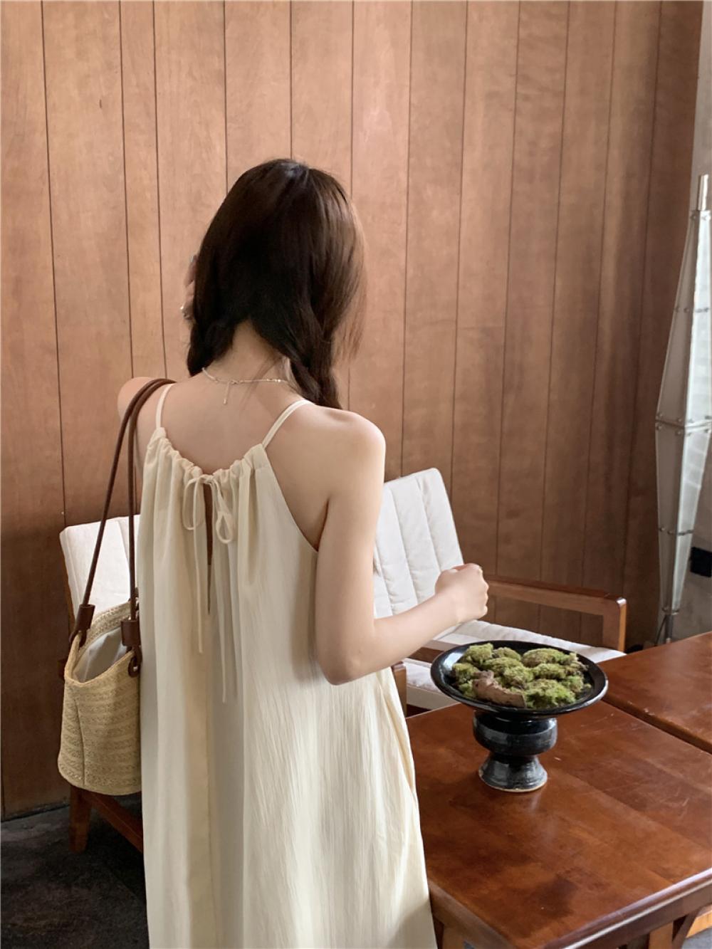 데이달링 [자체제작🔥]리조트룩 끈소매 나시원피스(여름/레이어드/롱/휴양지/뷔스티에/임부복/빅사이즈/캉캉/쉬폰/동남아/바캉스/쿨링/베트남/검정/직진/휴가철/뷔스티에/데일리/여행룩/원피스)