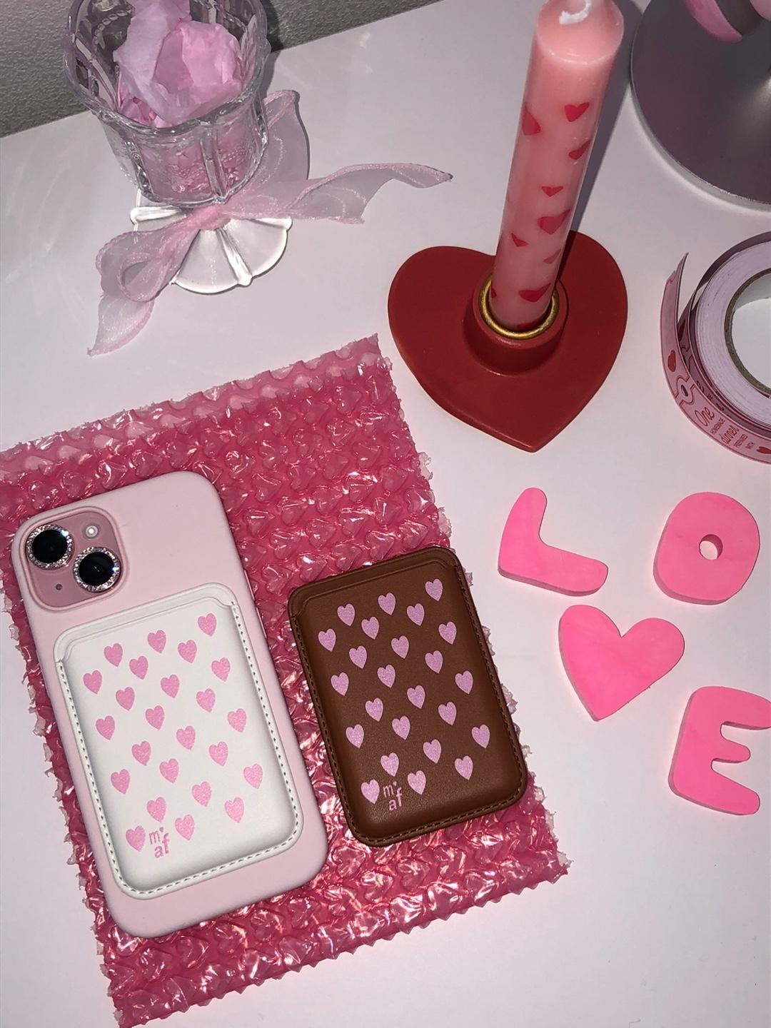 heart pyong pyong magsafe leather wallet (2 type)