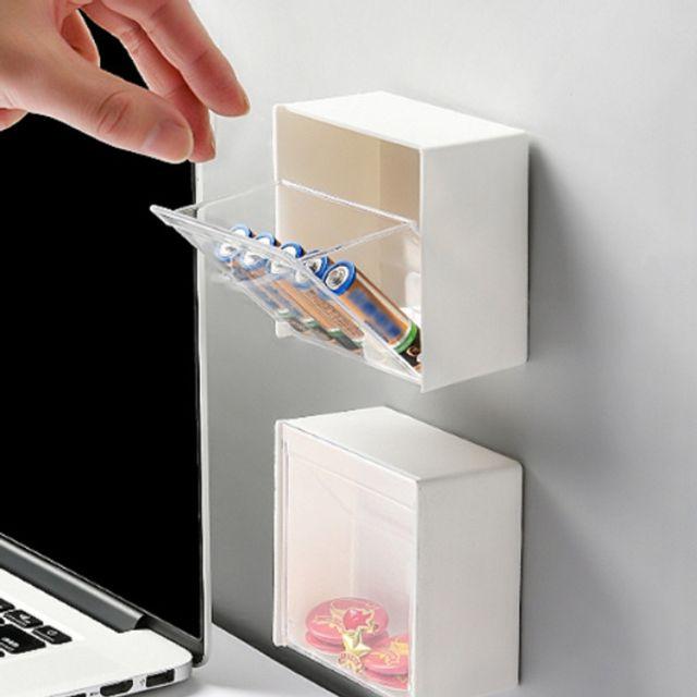 다온이야 무타공 부착식 벽 수납함 접착식걸이 리모컨거치대