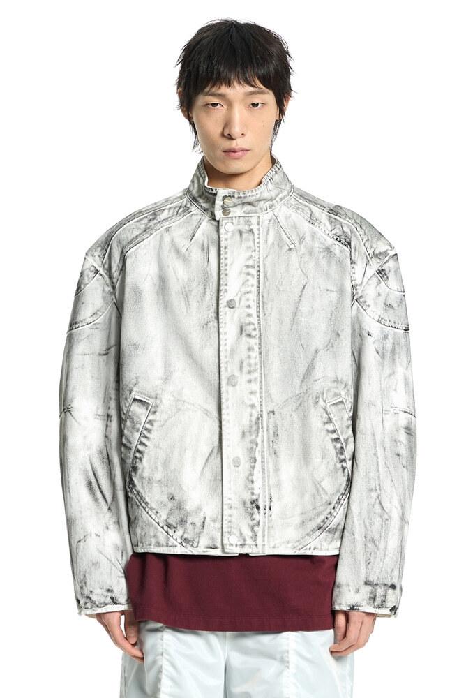 Padded Denim Biker Jacket