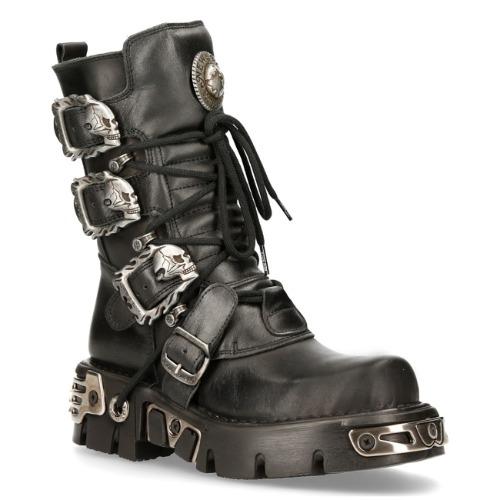 [뉴락] NEW ROCK 메탈릭 스컬해골버클 M-391-S1 메탈플레이드솔 부츠