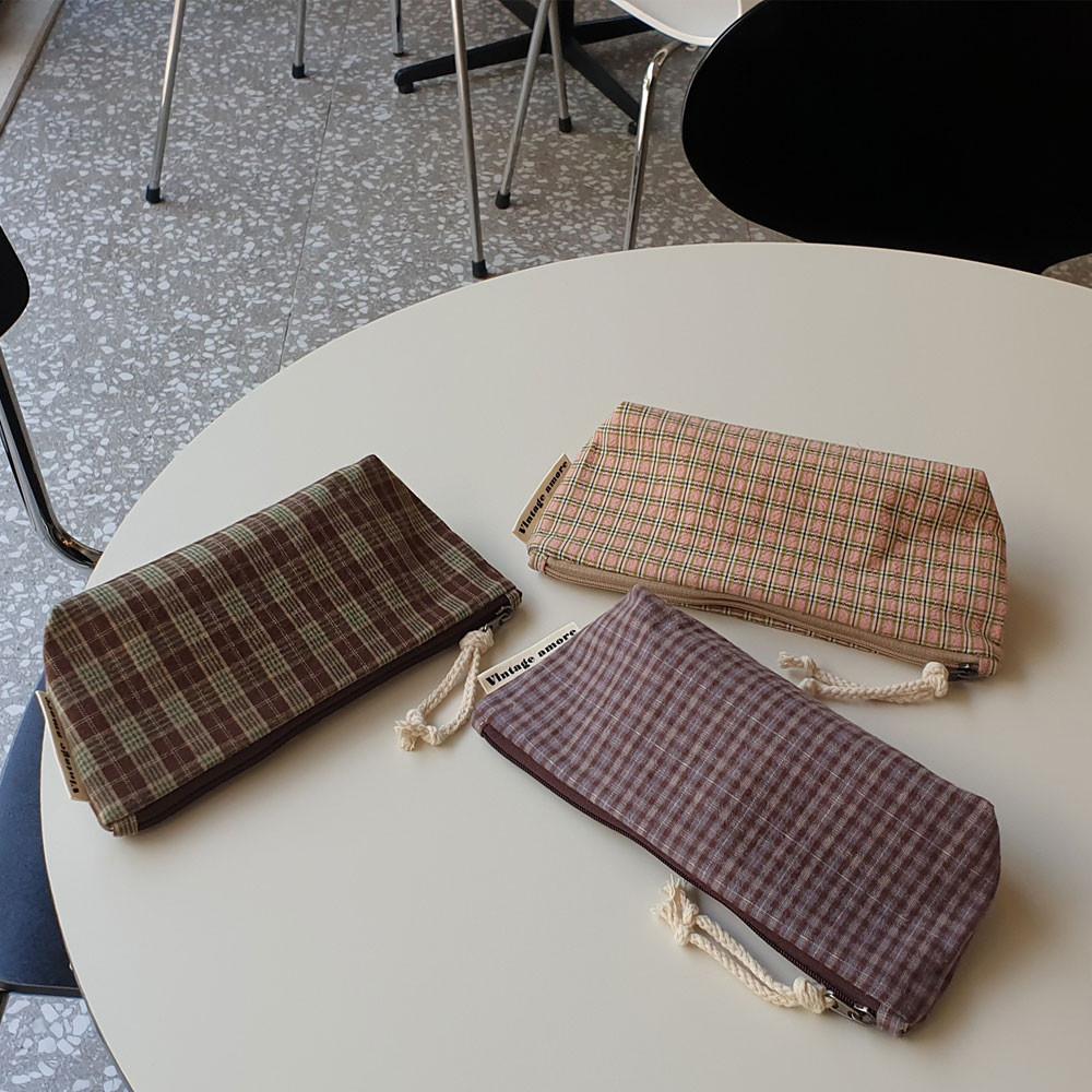 pencil case ver01체크필통 천필통 파우치 펜케이스 펜슬파우치