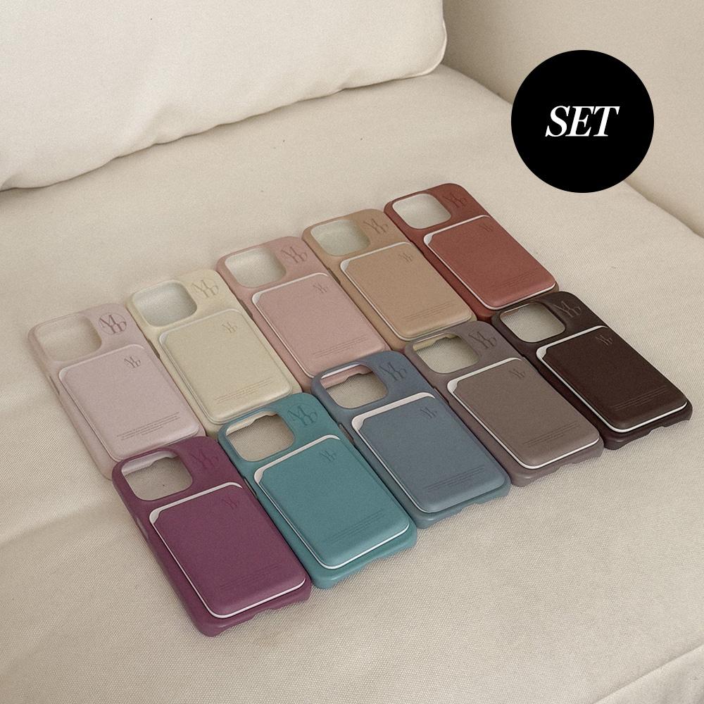 [SET] [mm] soft cream 무지 맥세이프 하드 케이스+맥세이프 카드슬롯