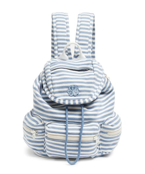 우먼즈 클러브 스트라이프 미니 백팩 - L/BLUE