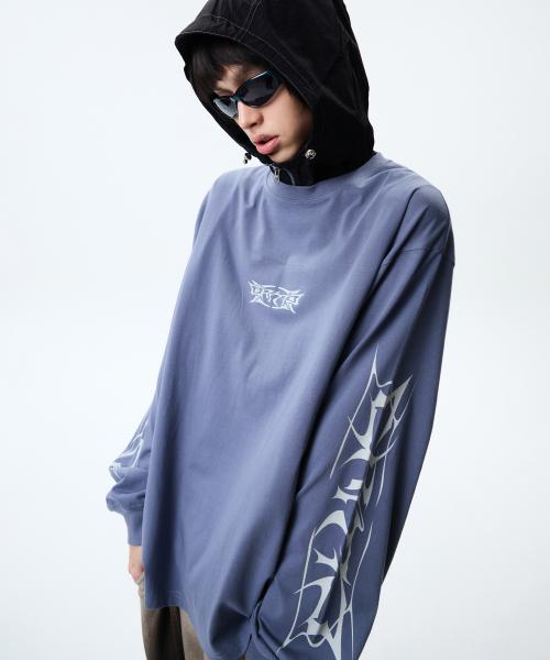 BONE LOGO SLEEVE T-SHIRTS BLUE